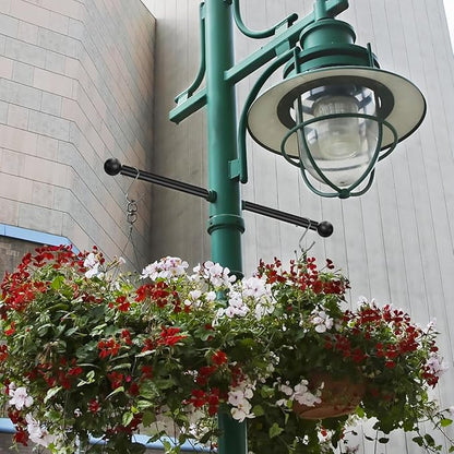Angoily Steel Lamp Post Cross Arm Ladder Frame 16 Inch Outdoor Light Pole Cross Bar Replacement with Removable Knobs Corrosion Resistant for Front Yard Post Lights