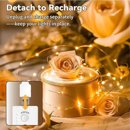 Christmas Backyard String Lights 4-Pack, 16ft 50 LED Waterproof