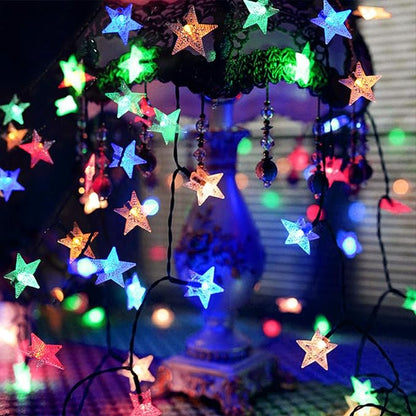 50ft 120LED Solar String Fairy Lights Outdoor,Waterproof Star Twinkle Decorative Lights for Garden,Patio Post,Deck,Canopy,Gazebo,Porch,Pergola,Balcony,Backyard Fence,Party Decor,Multicolored