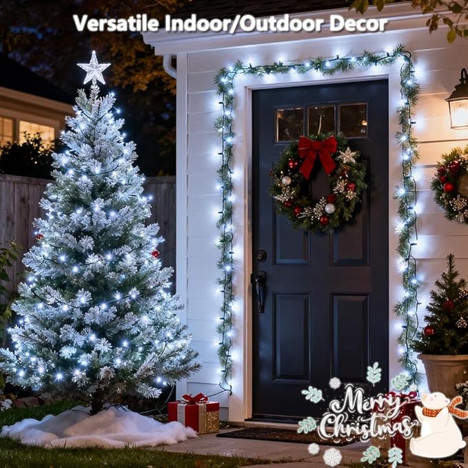 2-Pack Christmas String Lights, 18ft 50 LED Waterproof Twinkle Lights
