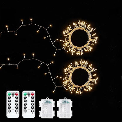 2-Pack Warm White Yard String Lights, 5ft Weatherproof LED