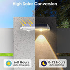8-Pack Modern Solar Wall Lights, Outdoor LED