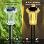 15-Pack Warm White Solar Path Lights, Outdoor Yard LED