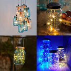 6-Pack Solar Mason Jar Lid Lights, 10 LED Party Fairy