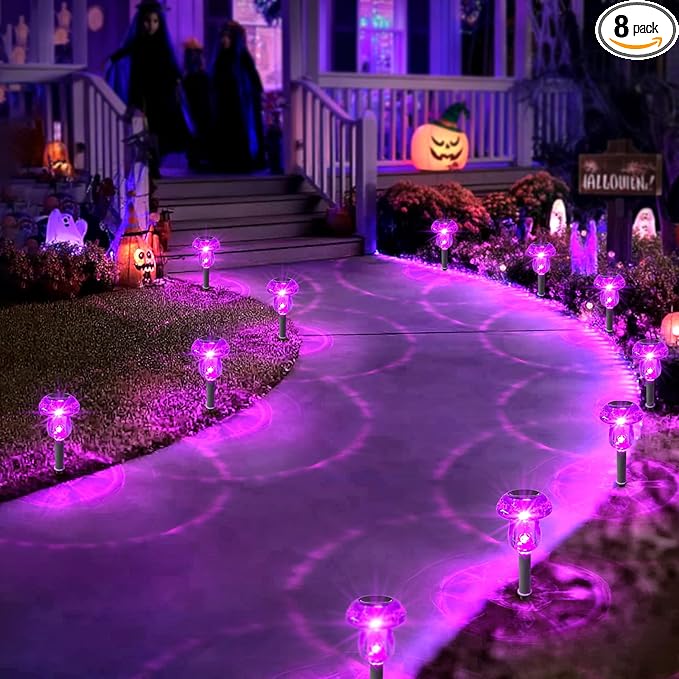 8-Pack Solar Pathway Lights, Waterproof LED Walkway Lights