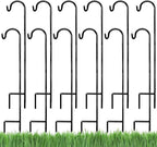 12-Pack 35" Shepherd's Hooks, Heavy-Duty Garden Stakes