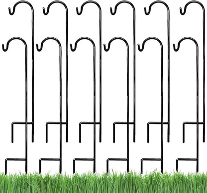 12-Pack 35" Shepherd's Hooks, Heavy-Duty Garden Stakes
