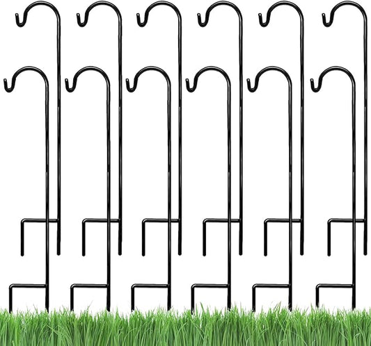 12-Pack 35" Shepherd's Hooks, Heavy-Duty Garden Stakes