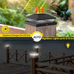 12-Pack Solar Post Cap Lights, 2-Mode Waterproof