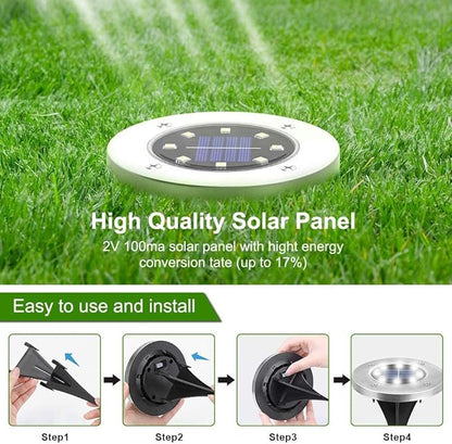ZGWJ Solar Ground Lights,16 Pack Waterproof Solar Garden Lights, Upgraded Outdoor Garden Waterproof Bright in-Ground Lighting, Landscape Lighting for Pathway,Yard,Deck,Lawn,Patio,Walkway White