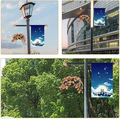 iplusmile Outdoor Lamp Post Cross Arm Aluminum Alloy Ladder Rest Handle Garden Light Pole Accessory Random Color