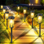 8-Pack Solar Path Lights, Outdoor Yard LED
