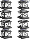 Warm White Solar Fence Post Caps 8-Pack, Fence LED