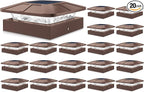 20-Pack 3-Mode Brown Deck Post Cap Lights, Solar LED