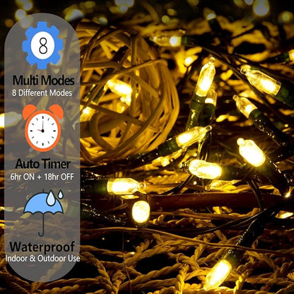 Christmas Fairy Lights 2-Pack, 50 LED Battery Twinkle Lights