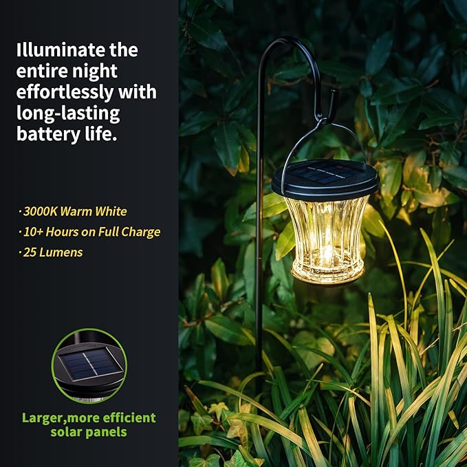 Solar Backyard Lanterns 4-Pack, Backyard Hanging LED Decor