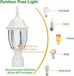 Lamp Post Light for Outdoor Posts, White Waterproof