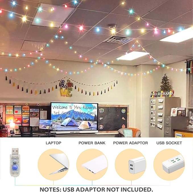 Outdoor String Lights, 33ft Waterproof LED