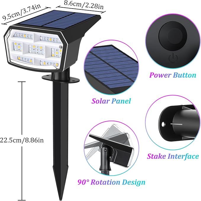 Solar Landscape Spotlights, LED