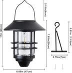 2-Pack Hanging Solar Lanterns, Waterproof LED Patio Lights