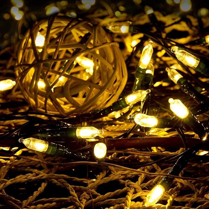 2-Pack 33ft Christmas LED String Lights, Waterproof Timer Lights