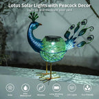 Peacock Solar Lanterns, Waterproof LED Garden Lights