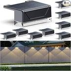 Solar Step Lights 8-Pack, Waterproof Yard