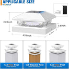 16-Pack Cool White Fence Post Cap Lights, Solar LED