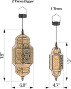Moroccan Solar Hanging Lantern, 18" Outdoor Pendant