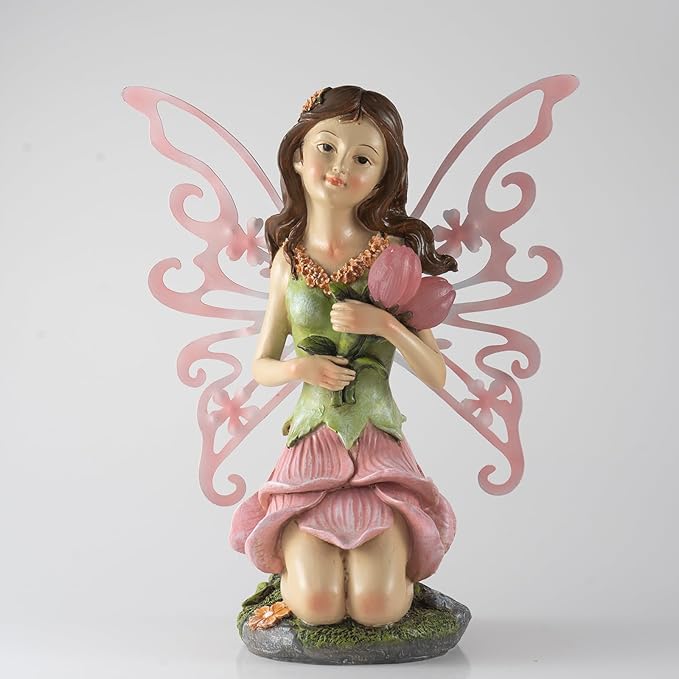 10.82" Solar Garden Garden Statue Light, Outdoor Decor