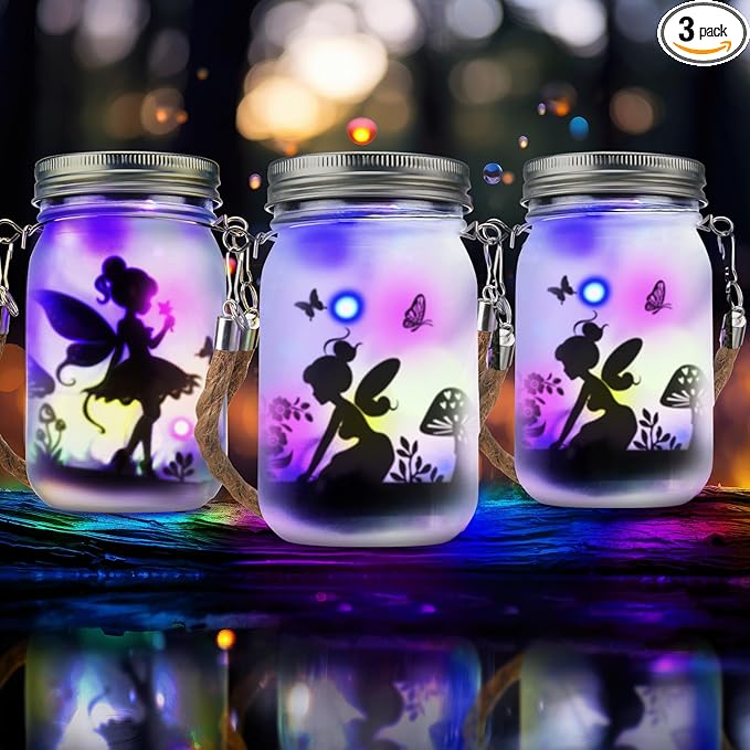 Butterfly Solar Lantern Set 3-Pack, Rustic Garden Lighting