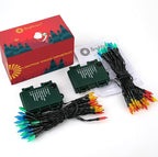 2-Pack 50 LED Christmas Twinkle Lights, Waterproof for Yard