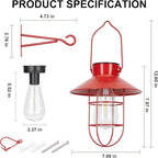 Solar Courtyard Lanterns 2-Pack, Porch Hanging LED Decor