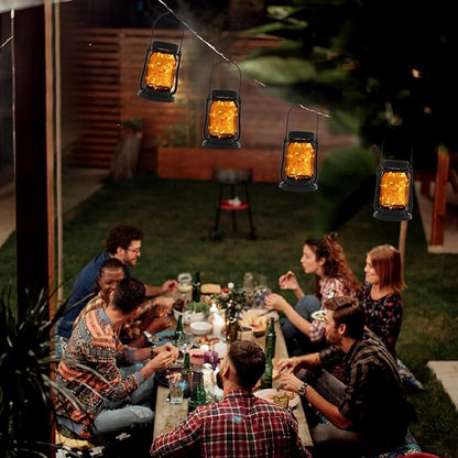Solar Mason Jar Lantern Outdoor Waterproof, Hanging Solar Lantern Lights for Outside, Fairy Glass Decorative Lantern for Yard Patio Garden Porch Table Wedding, 2 Pack