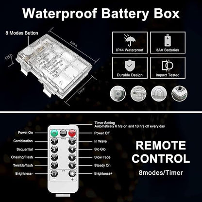 Remote Control Rope Lights, 33ft Color-Changing LED