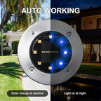 16-Pack Blue In-Ground Solar Lights, Flat LED Landscape