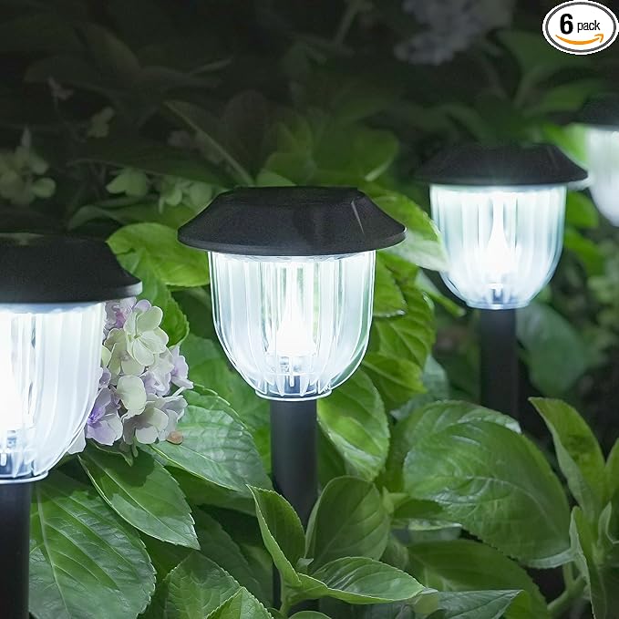 6-Pack IP65 Solar Landscape Lights for Yard
