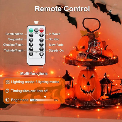 Halloween Backyard String Lights 2-Pack, 132ft 400 LED Waterproof