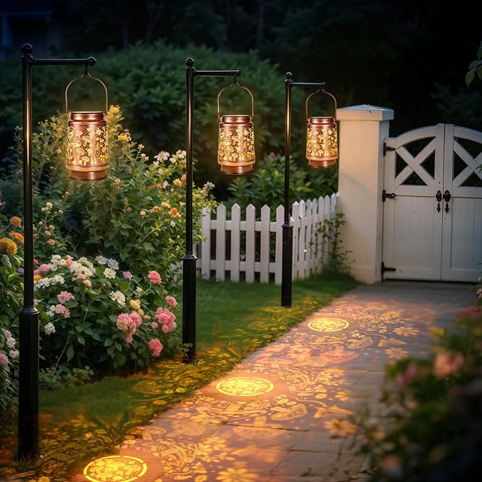 Homemory Solar Lanterns Outdoor Waterproof Mushroom Lights Garden Decor, Birthday Gifts for Women Mom Grandma, LED Hanging Solar Lights for Yard, Patio, Backyard, Porch, Lawn