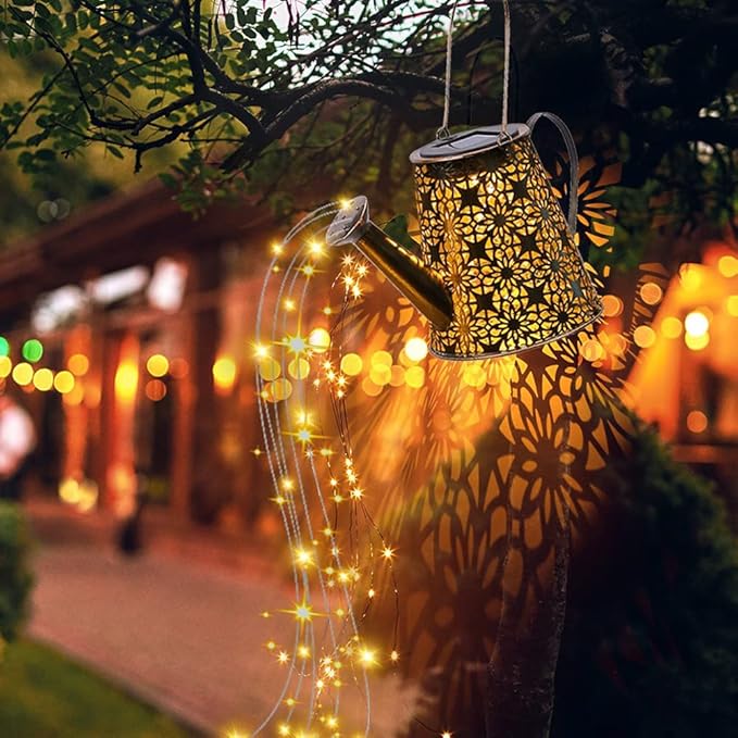 Hanging Solar Patio Lanterns, Metal Waterproof LED