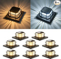 8-Pack Solar Post Cap Lights, Black Waterproof