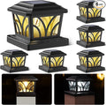 6-Pack Solar Post Cap Lights, 2-Mode Warm White Waterproof