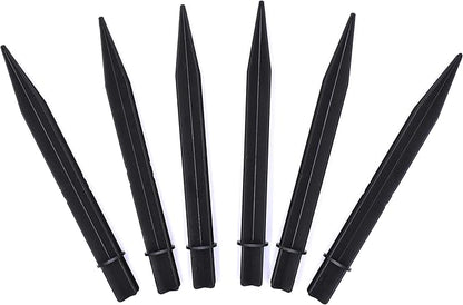 Aliotech 6Pcs 8.25 Inch Reinforced Ground Spikes, Solar Lights Spikes, ABS Plastic Lights Replacement Stakes, Ideal for Solar Pathway Lights Garden Lights Torch Lights(Inside Diameter 0.83 Inches)