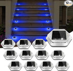Solar Deck Lights 12-Pack, Waterproof LED