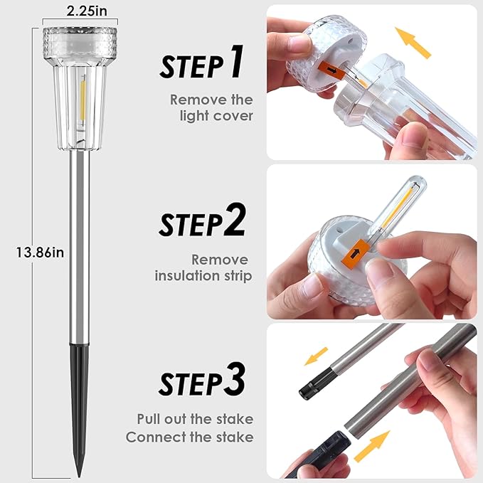 12-Pack Solar Pathway Lights, Waterproof LED Garden Lights
