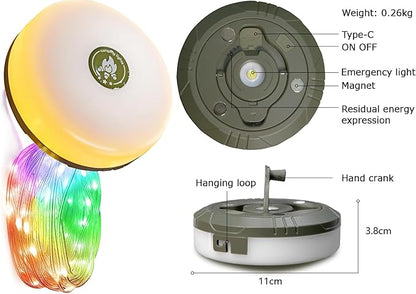2-Pack Camping String Lights | Rechargeable 4 in 1 Quick Storage 32.8FT Tent Lights with 8 Modes | Hanging Waterproof LED Lamp for Outdoor Patio Garden Party | Christmas Holiday Decor - Camping Gear