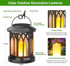 4-Pack Decorative Garden Solar Lanterns for Porch, Waterproof LED