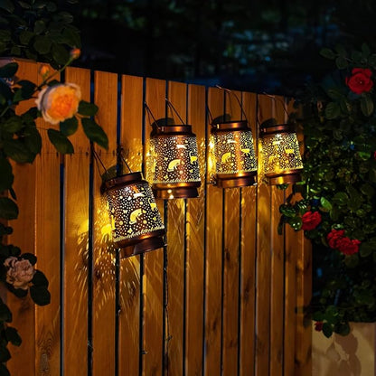 Cat Solar Lanterns Outdoor Waterproof Hanging Solar Lights Cat Gifts for Women Men Metal Decorative LED Cat Lanterns for Garden Decor,Yard,Patio,Lawn,Pathway,Landscape