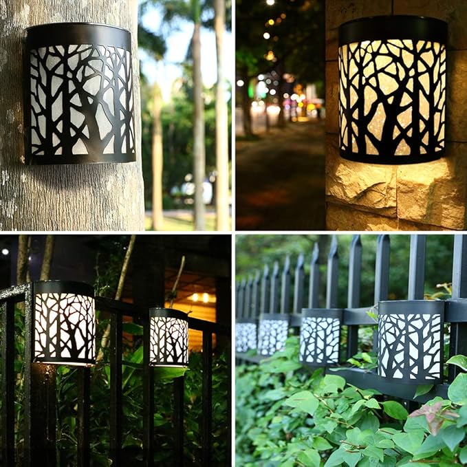 2-Pack Warm White Solar Deck Lights, Outdoor LED