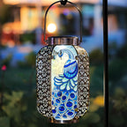 Peacock Solar Hanging Lanterns, Classic Porch Decor